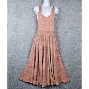 Lulu's Women's Dusty Rose Ribbed Midi Sleeveless Sweater Dress Size S